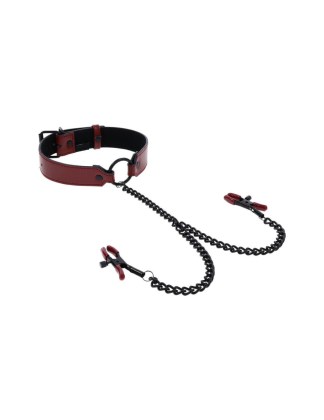 SPORTSHEETS SAFFRON COLLAR WITH NIPPLE CLAMPS- 830613-5